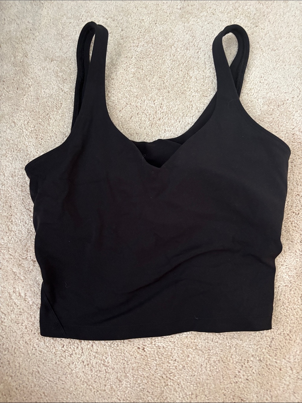 lululemon athletica Black Scoop Neck Cropped Sports Tank